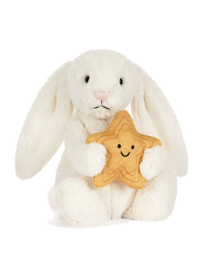 Jellycat Cream Bunny With Star Plush Toy, Ultra Soft Bunny Stuffed Animal Holding Golden Star, Cute Comfort Plush Gift for Kids, Babies & Collectors, 31cm - Image 1