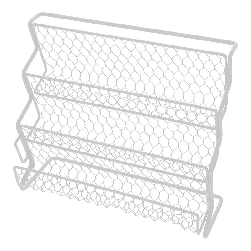 White Metal 3 Tier Spice Rack Organizer For 18 Bottles Kitchen Pantry Storage - Image 2