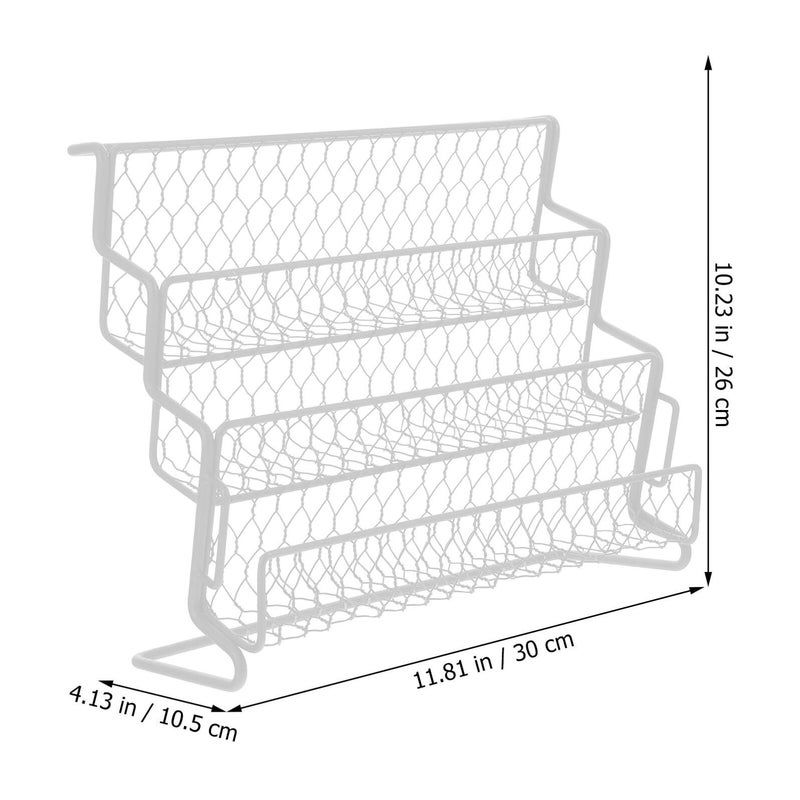 White Metal 3 Tier Spice Rack Organizer For 18 Bottles Kitchen Pantry Storage - Image 3