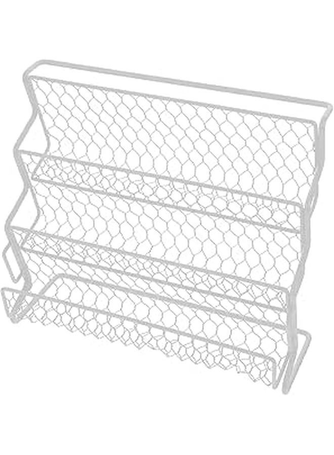 White Metal 3 Tier Spice Rack Organizer For 18 Bottles Kitchen Pantry Storage - Image 1