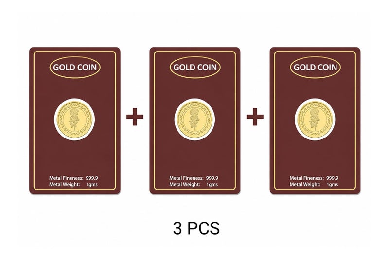 24KT COIN COMBO PACK 1G + 1G + 1G =3GRAM COMBO GOLD COIN 24KT