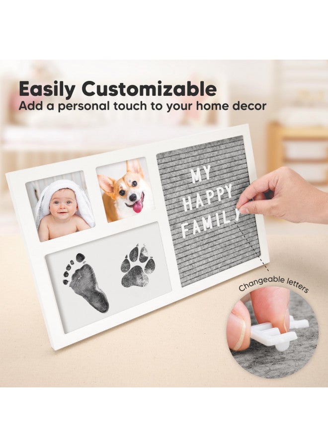 KeaBabies Baby Hand and Footprint Kit with Felt Letterboard, Inkless Ink Pad - Personalized Baby Gifts, Baby Footprint Kit, Newborn Keepsake Baby Handprint Kit, Dog Paw Print Kit (Alpine White) - Image 3
