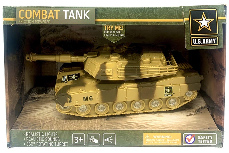 Lollipop US Army Toy Friction Combat Tank with Lights and Sounds for Boys - Image 2