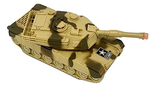 Lollipop US Army Toy Friction Combat Tank with Lights and Sounds for Boys - Image 1
