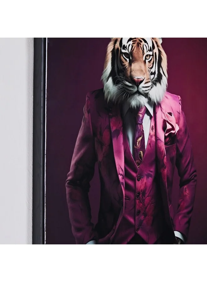 Home Box Ersel Tiger Framed High Gloss Picture 50 x 70 x 2.5 cm