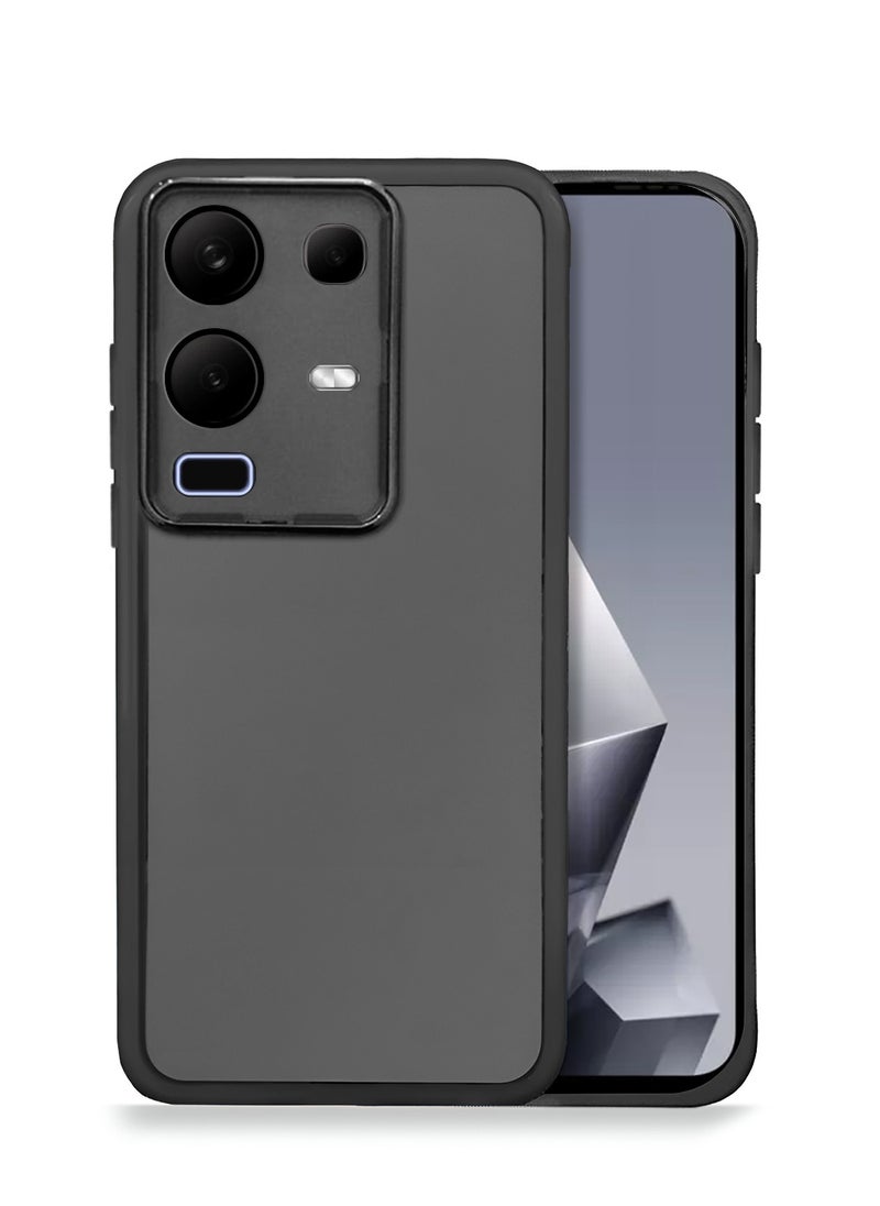 Wtech Infinix Note 50 4G 2025 Soft Transparent Camera Lens Protection TPU Silicone Ultra Thin Phone Stylish Electroplated Camera Border Back Case Cover - Black  - Image 1