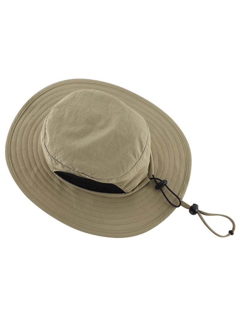 خاجول قبعات دلو الشمس للرجال والنساء، قبعة صيد وشاطئ واسعة الحواف بعامل حماية من الأشعة فوق البنفسجية 50+ (كاكي) - Image 2