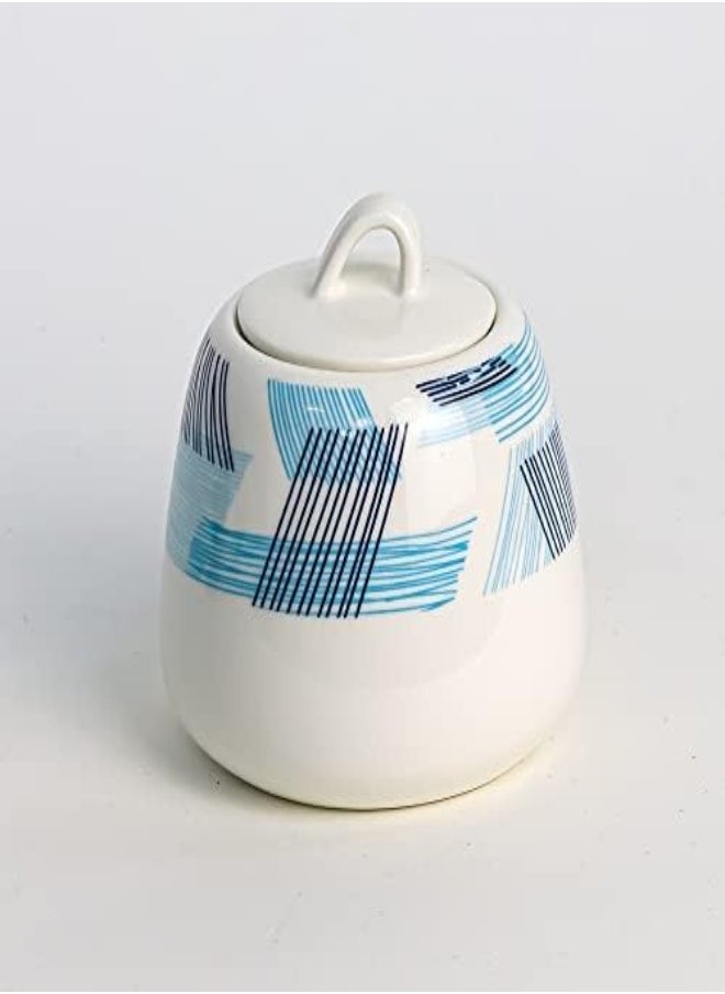 AKDC Sugar Bowl Ceramic Sugar Jug Creative Simple Coffee Sugar Bowl With Lid White Sugar Pot Storage Tank Large Capacity Tea Caddy 10X9Cm  - Image 1