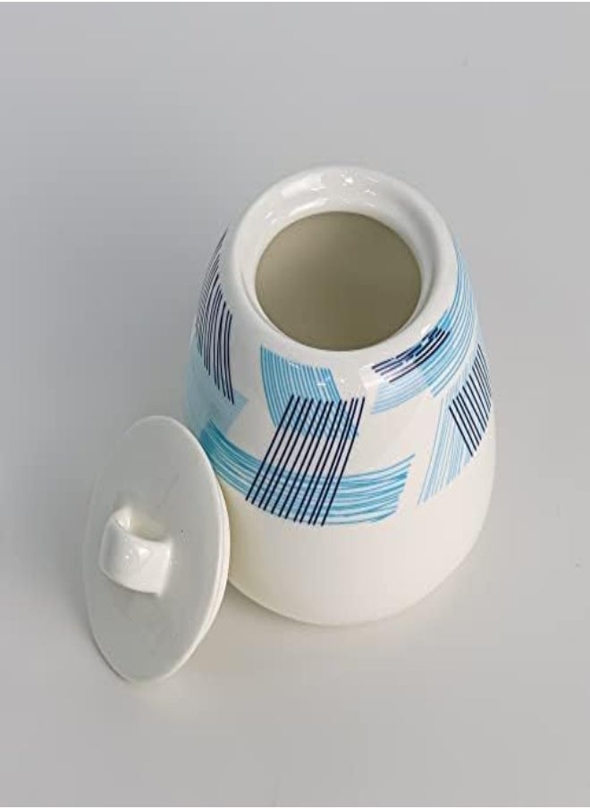 AKDC Sugar Bowl Ceramic Sugar Jug Creative Simple Coffee Sugar Bowl With Lid White Sugar Pot Storage Tank Large Capacity Tea Caddy 10X9Cm  - Image 5