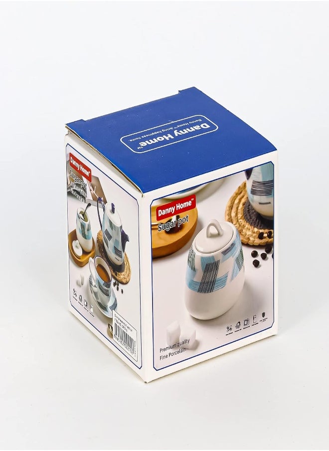 AKDC Sugar Bowl Ceramic Sugar Jug Creative Simple Coffee Sugar Bowl With Lid White Sugar Pot Storage Tank Large Capacity Tea Caddy 10X9Cm  - Image 2