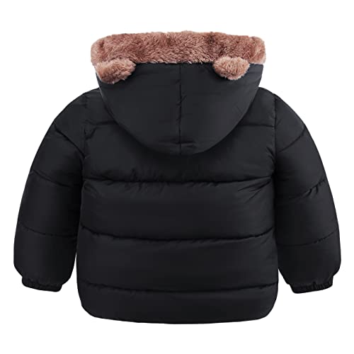 AIMISYOU Winter Coat For Baby Boys Girls Warm Fleece Jacket Toddler Clothes 1T 2T Black - Image 2
