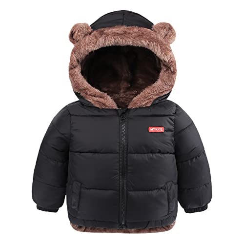 AIMISYOU Winter Coat For Baby Boys Girls Warm Fleece Jacket Toddler Clothes 1T 2T Black - Image 1