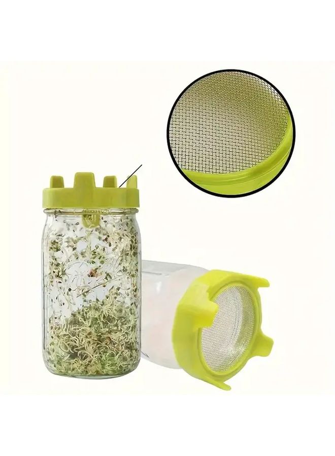 Blue Mason Jar Sprouting Lid for Home Planting - Image 5