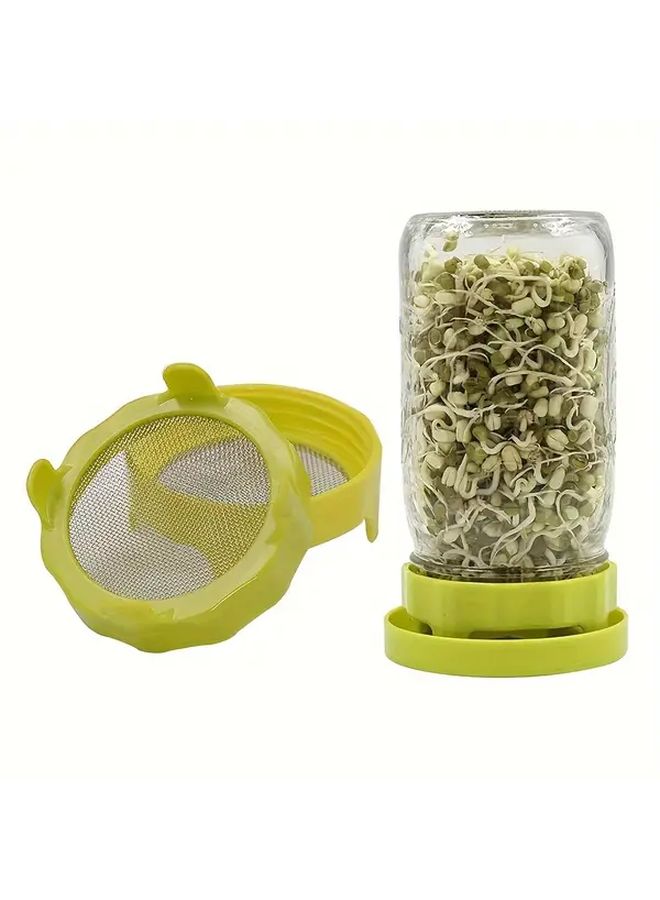 Blue Mason Jar Sprouting Lid for Home Planting - Image 1