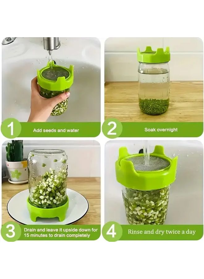 Blue Mason Jar Sprouting Lid for Home Planting - Image 4