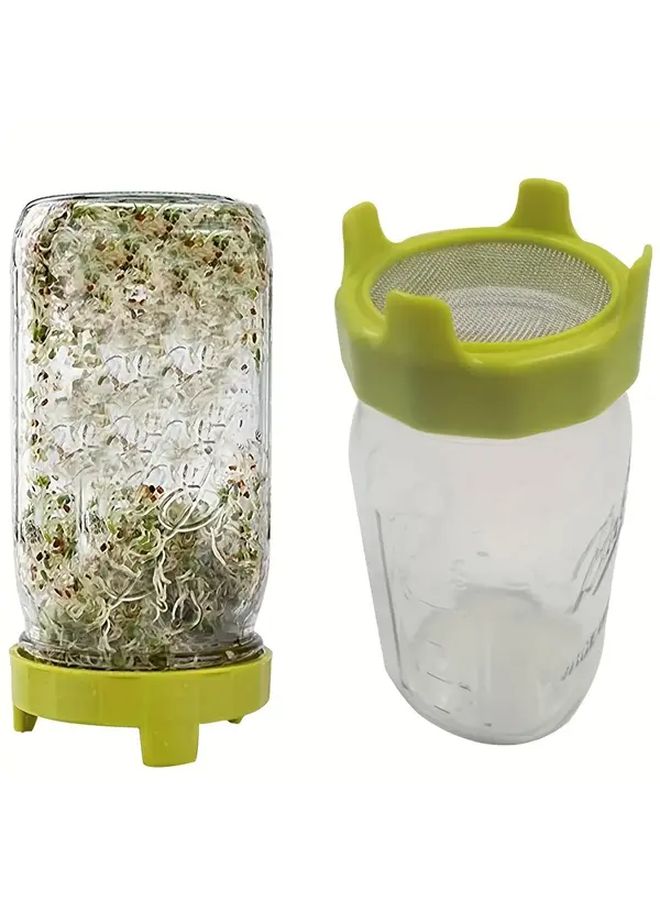 Blue Mason Jar Sprouting Lid for Home Planting - Image 2