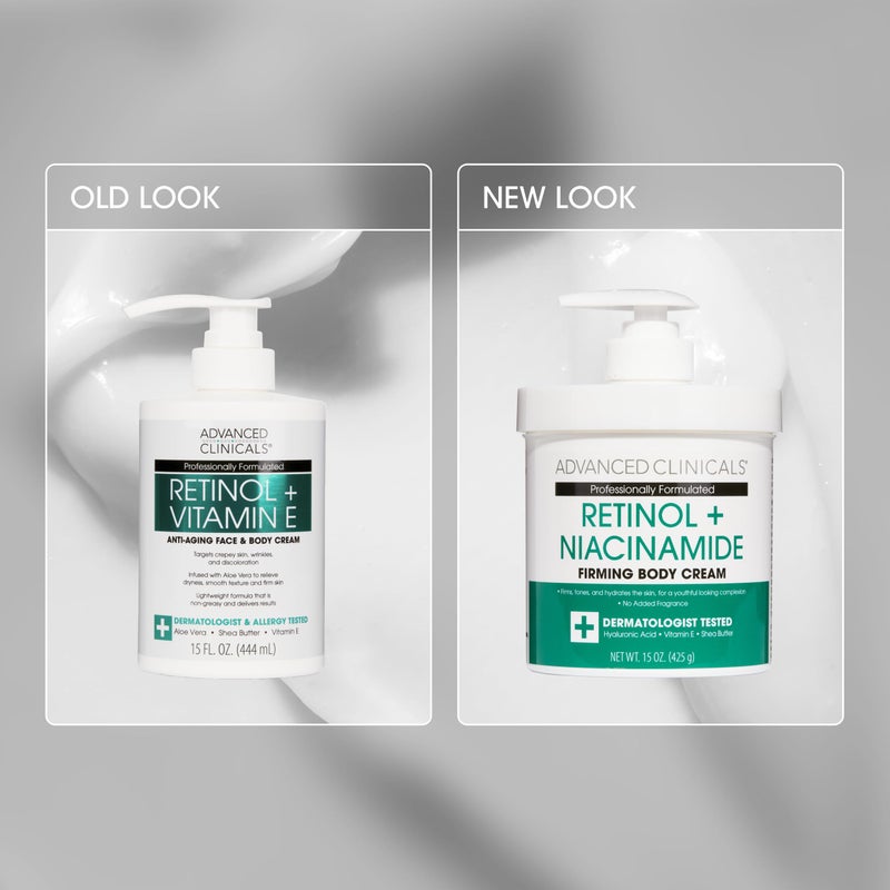 Advanced Clinicals Retinol Body Lotion, Firming & Anti-Aging Moisturizer for Crepey Skin, 15 Oz Retinol Face & Body Cream - Image 2