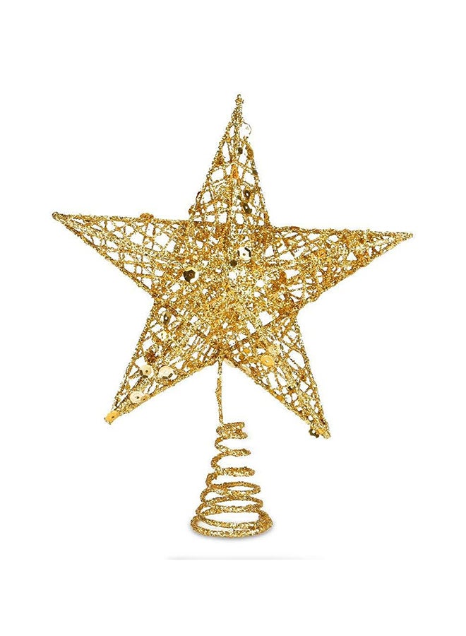 Christmas Tree Topper Star 8" Christmas Star Tree Topper, Indoor Grid Tree Star Topper Glittered Star Tree Topper