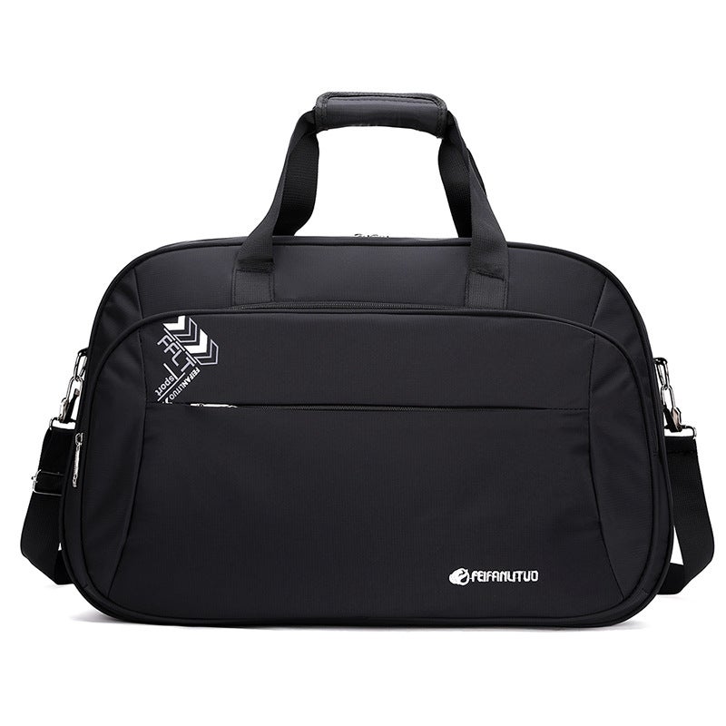 Generic Fashionable Waterproof Large-Capacity Portable Travel Bag for Men and Women Sports Outdoor Fitness Clothing Bag Short-Distance Luggage Bag Black 