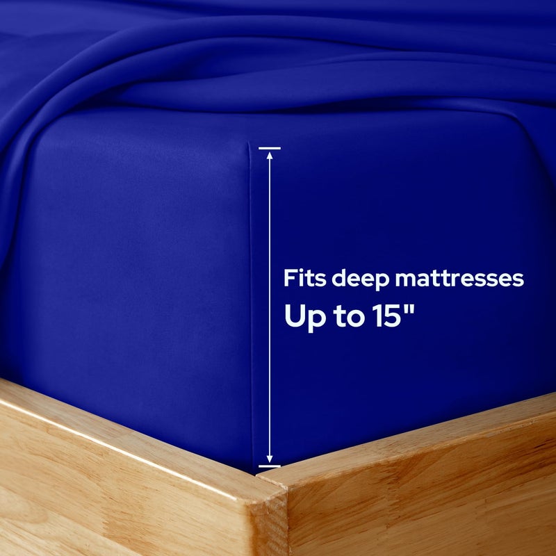 HOMEIDEAS Queen Size Bed Sheets - 6 Piece Set (Royal Blue) - Extra Soft Brushed Microfiber 1800 Bedding Sheets  Deep Pocket  Wrinkle & Fade Free - Image 3