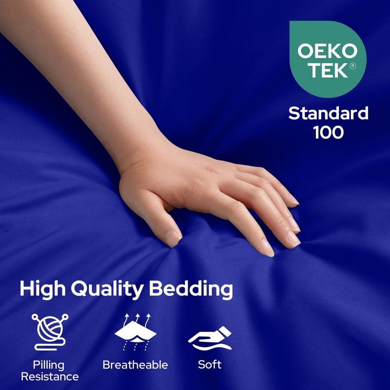 HOMEIDEAS Queen Size Bed Sheets - 6 Piece Set (Royal Blue) - Extra Soft Brushed Microfiber 1800 Bedding Sheets  Deep Pocket  Wrinkle & Fade Free - Image 2