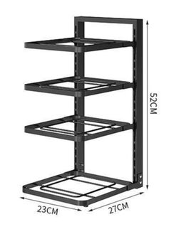 TYCOM Pots and Pans Organizer for Cabinet Kitchen Organizer and Storage Rack,Space Saving Stand with Adjustable Dividers,4 Layer With Iron Wire Black.  - Image 3
