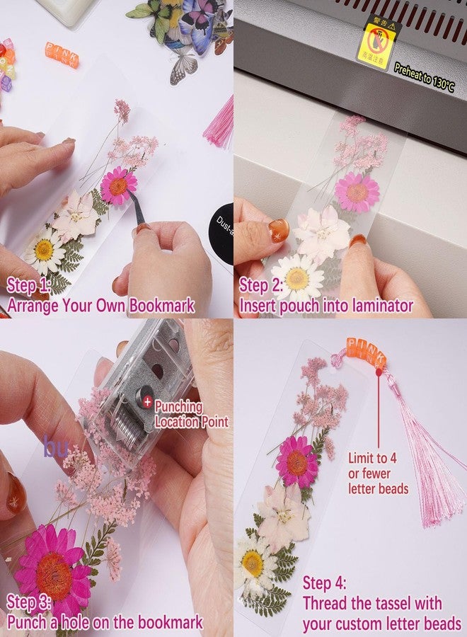 AHTONG Pressed Flower Bookmark Making Kit with Letter Beads for Customization - Image 5