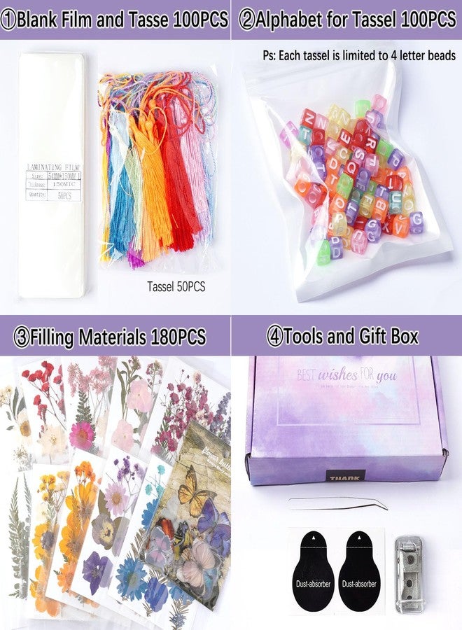AHTONG Pressed Flower Bookmark Making Kit with Letter Beads for Customization - Image 4