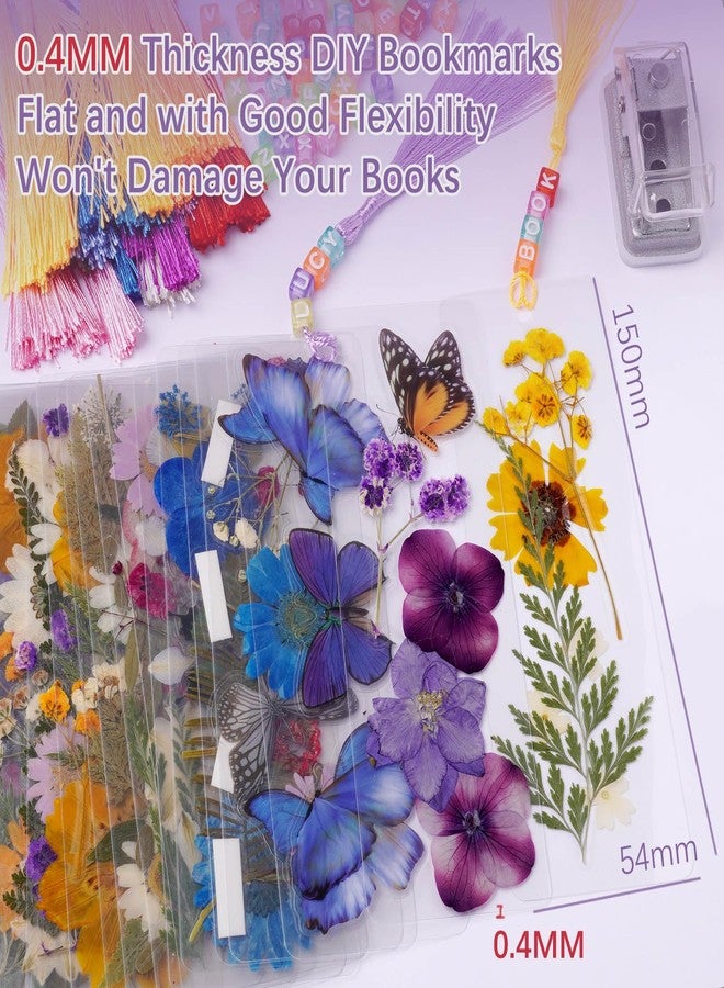 AHTONG Pressed Flower Bookmark Making Kit with Letter Beads for Customization - Image 2
