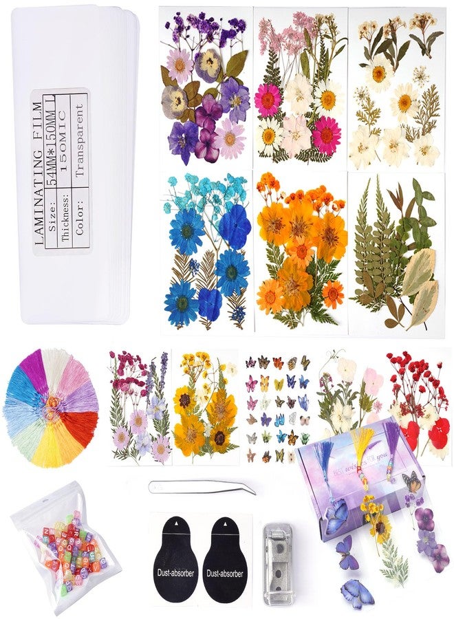 AHTONG Pressed Flower Bookmark Making Kit with Letter Beads for Customization - Image 1