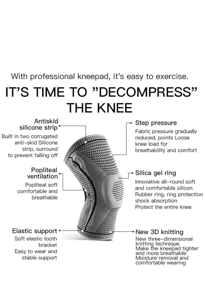 Professional Knee Brace, Breathable Compression Sleeve Support for Men Women for Running, ACL, Joint Suitable for people 50-65kg