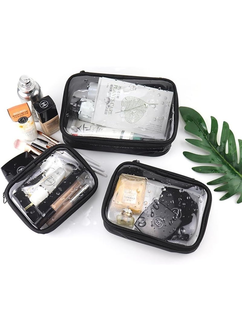 Bukela 3 Pcs Clear TPU Travel Toiletry Bags, Waterproof Zippered Cosmetic Storage Set (S, M, L) - Image 5