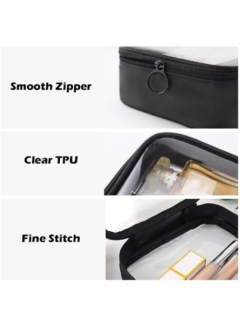 Bukela 3 Pcs Clear TPU Travel Toiletry Bags, Waterproof Zippered Cosmetic Storage Set (S, M, L) - Image 3