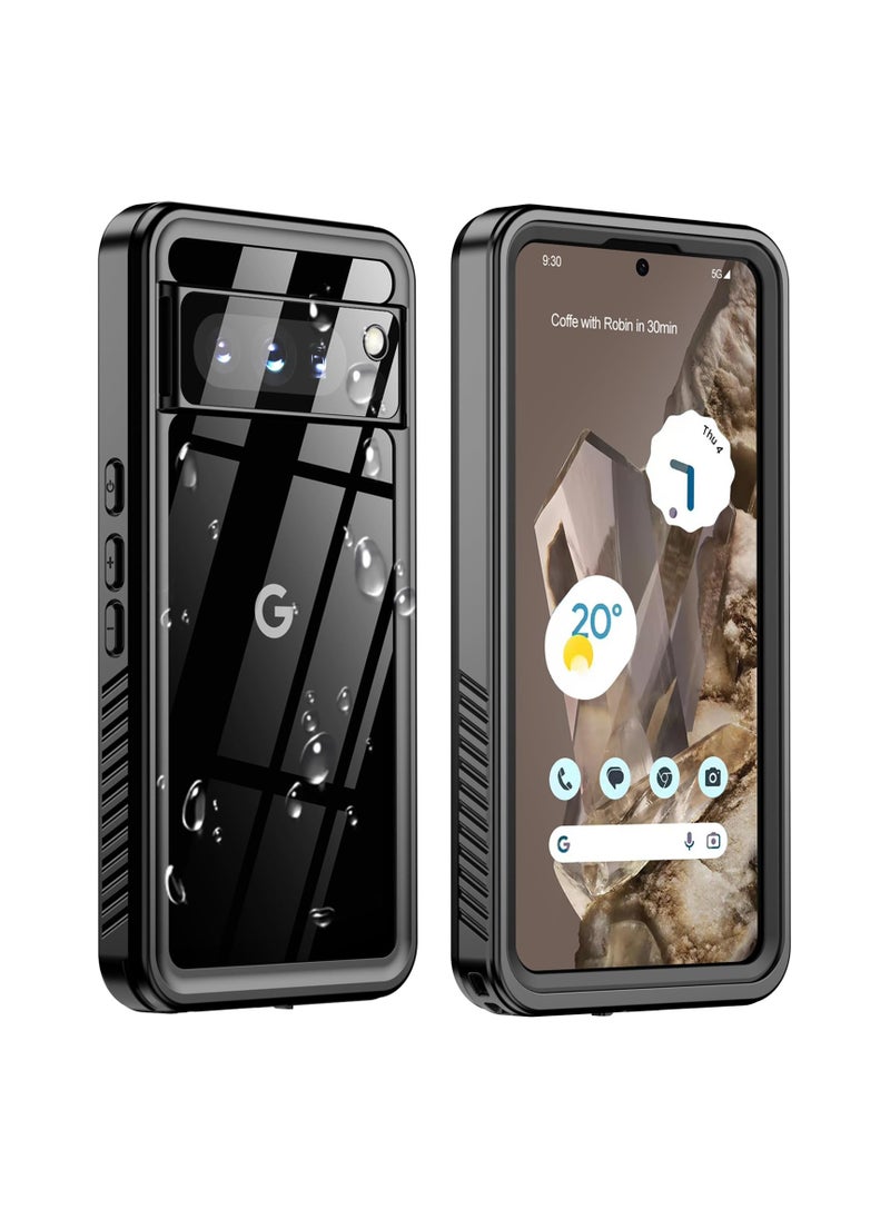 SYOSI - for Google Pixel 8 Pro Case Waterproof, Pixel 8 Pro Dustproof Case with Built-in Screen & Camera Protector, 10FT Military Fully Body Shockproof Phone Case for Google Pixel 8 Pro (2023), Black - Image 1