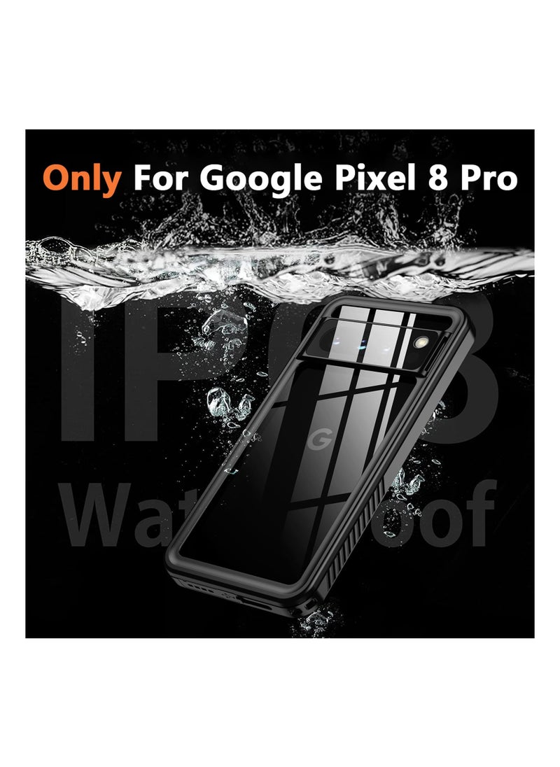 SYOSI - for Google Pixel 8 Pro Case Waterproof, Pixel 8 Pro Dustproof Case with Built-in Screen & Camera Protector, 10FT Military Fully Body Shockproof Phone Case for Google Pixel 8 Pro (2023), Black - Image 1