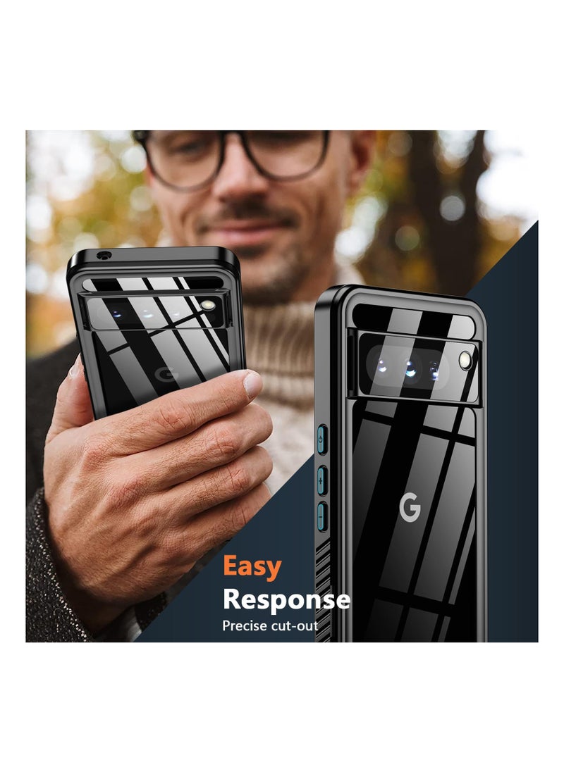 SYOSI - for Google Pixel 8 Pro Case Waterproof, Pixel 8 Pro Dustproof Case with Built-in Screen & Camera Protector, 10FT Military Fully Body Shockproof Phone Case for Google Pixel 8 Pro (2023), Black - Image 1