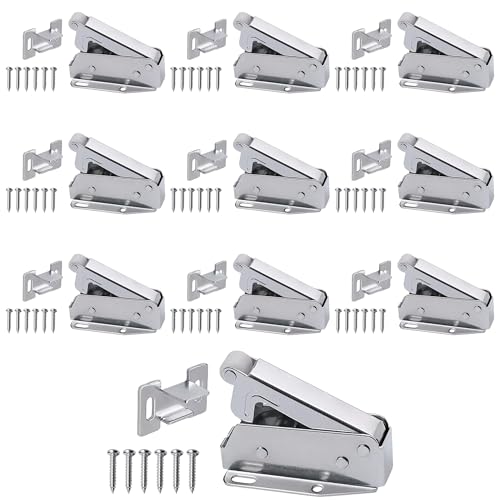RAB Push to Open Catcher, Touch Release Lock Spring Loaded Latch for Kitchen Cabinet, Cupboard, Wardrobe Door (Code- Stopper Stapler, Size- 2.5 inch, Pack of 10 PCS) - Image 1