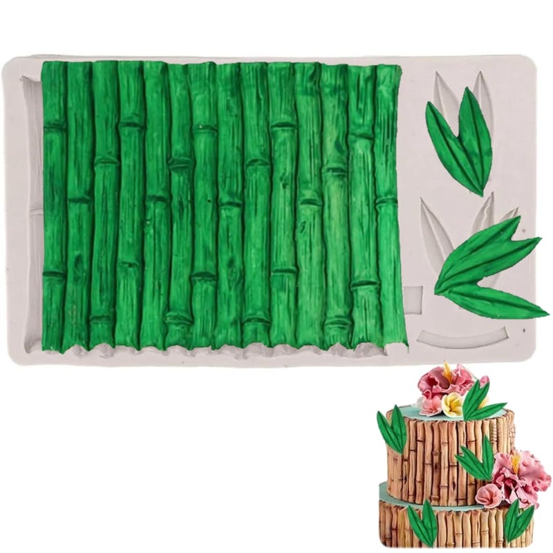 Husaini Mart HUSAINI MART 1PC Silicone Mold 3D Bamboo Mold Chocolate MoldFondant Cake Mold Soap Mold DIY Candle Clay Mold Kitchen Utensils Bakeware for Household Baking Mold Fondant Cake Mold Silicone Mold  - Image 1