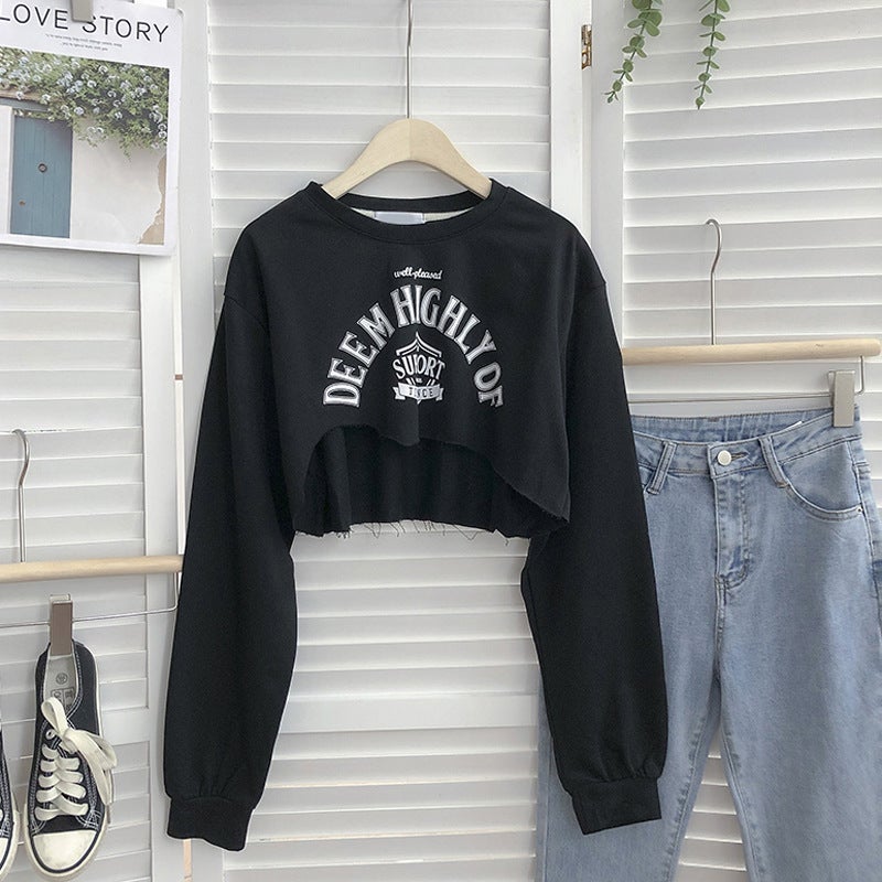 Womens Sweater Design Sense New Spring and Autumn Student Thin Loose Korean Short Two-piece Vest Top Grey - Image 5
