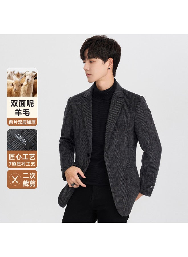 Fapai Winter Warm Men's Suit Casual Double-faced Wool Coat Jacket - Image 2