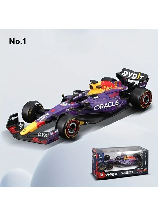 No 1 Burago RB19 Formula 1 Racing Car Model 1 43 Scale Wind Powered Push Toy - Image 2