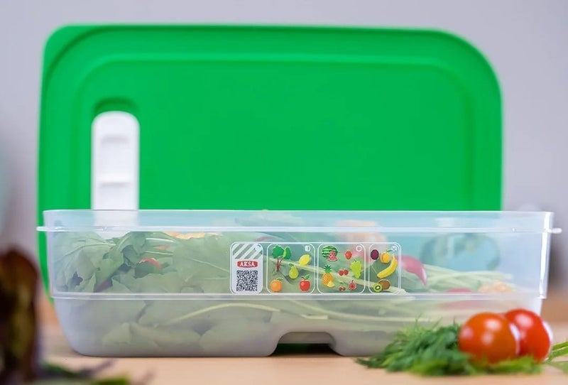 Aksa Plastic Rectangular Veggie Container - 1.8 Liter - Clear - Image 2