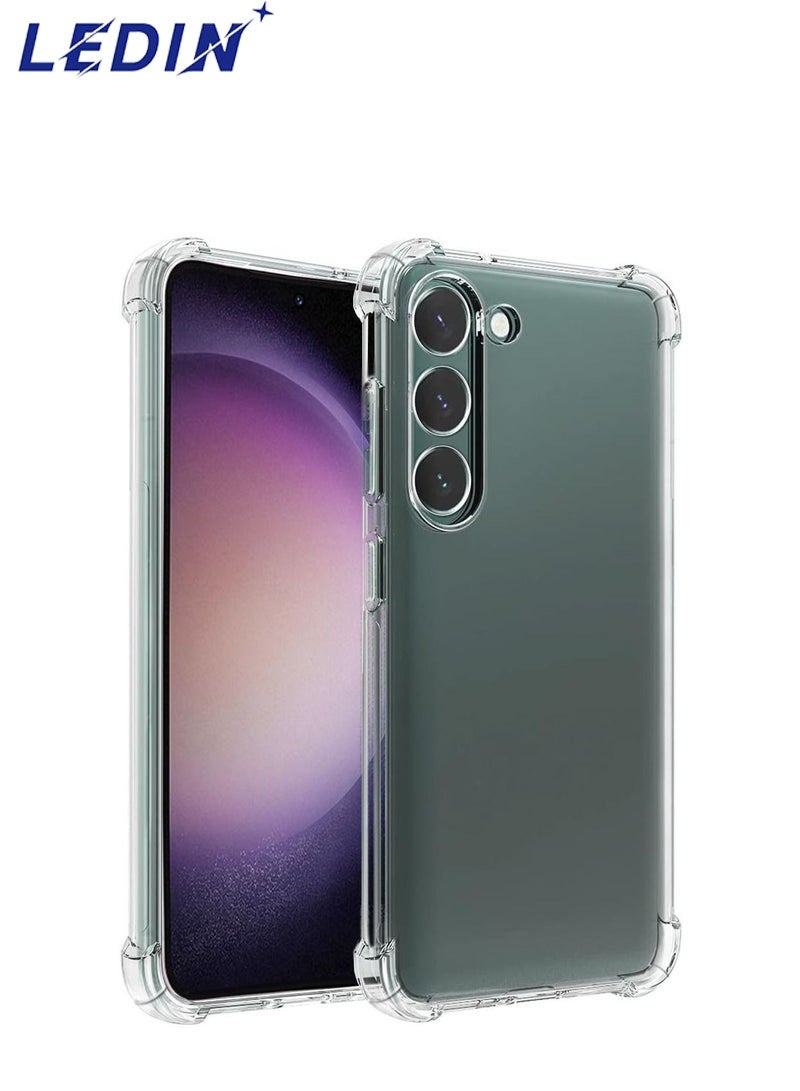 ليدين جراب شفاف لهاتف Samsung Galaxy S23 جراب خلفي مرن ناعم من السيليكون مقاوم للصدمات ومضاد للخدش مع زاوية معززة ومتوافق مع Samsung Galaxy S23 شفاف - Image 1