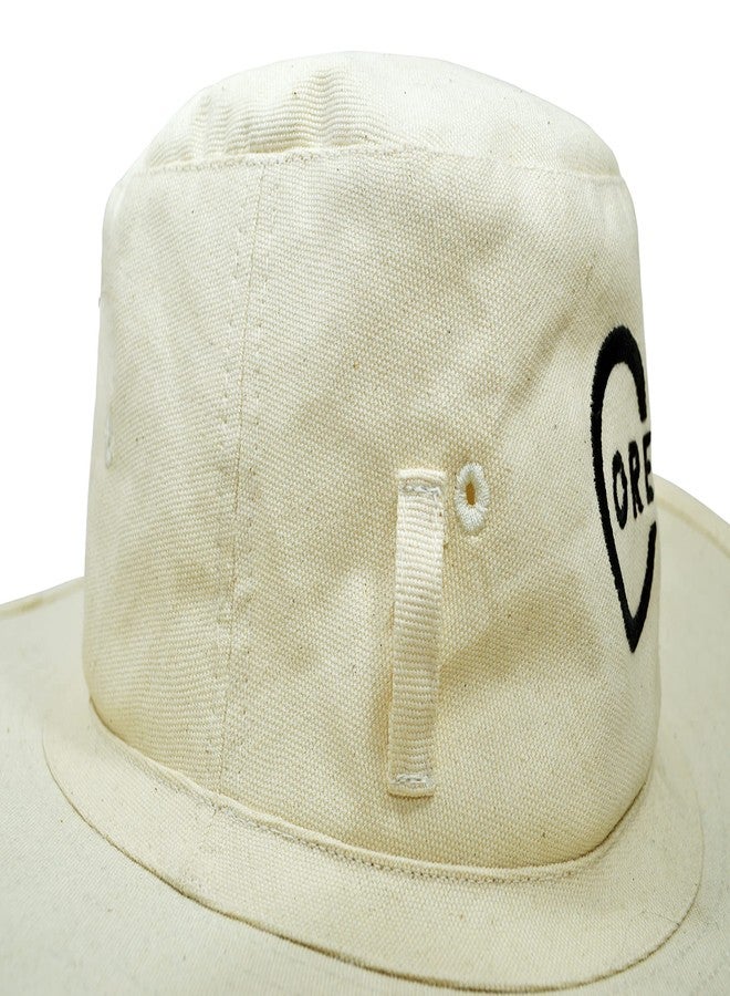 Coreteq Unisex 100% Cotton Canvas Cricket Round Hat Sports Lightweight Big Brim With Loops (Large, Natural White) - Image 3