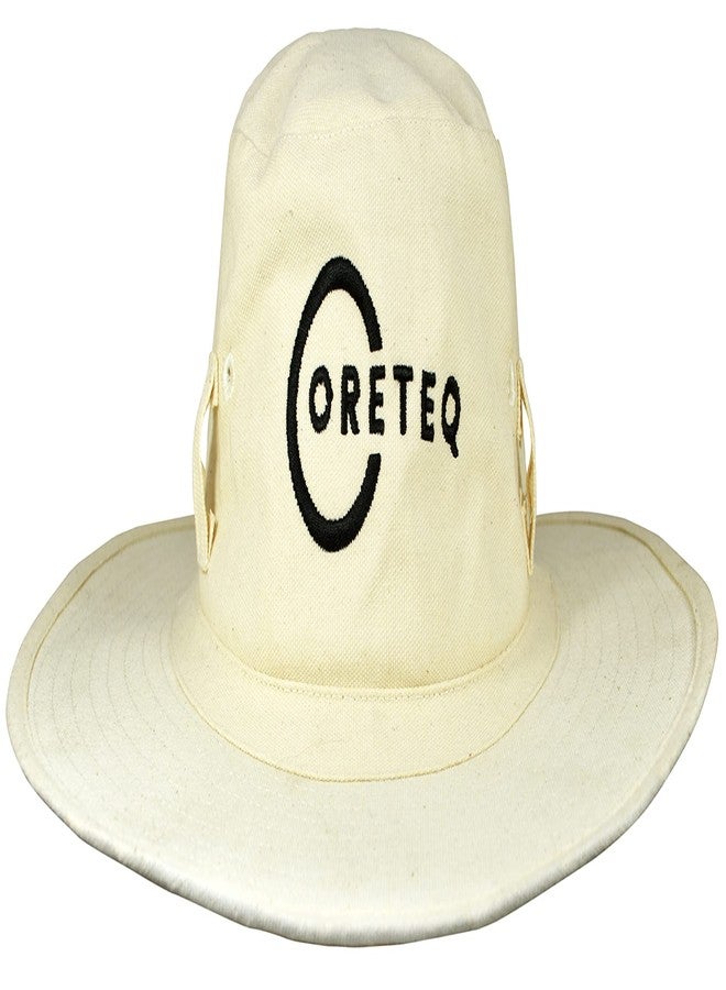 Coreteq Unisex 100% Cotton Canvas Cricket Round Hat Sports Lightweight Big Brim With Loops (Large, Natural White) - Image 2