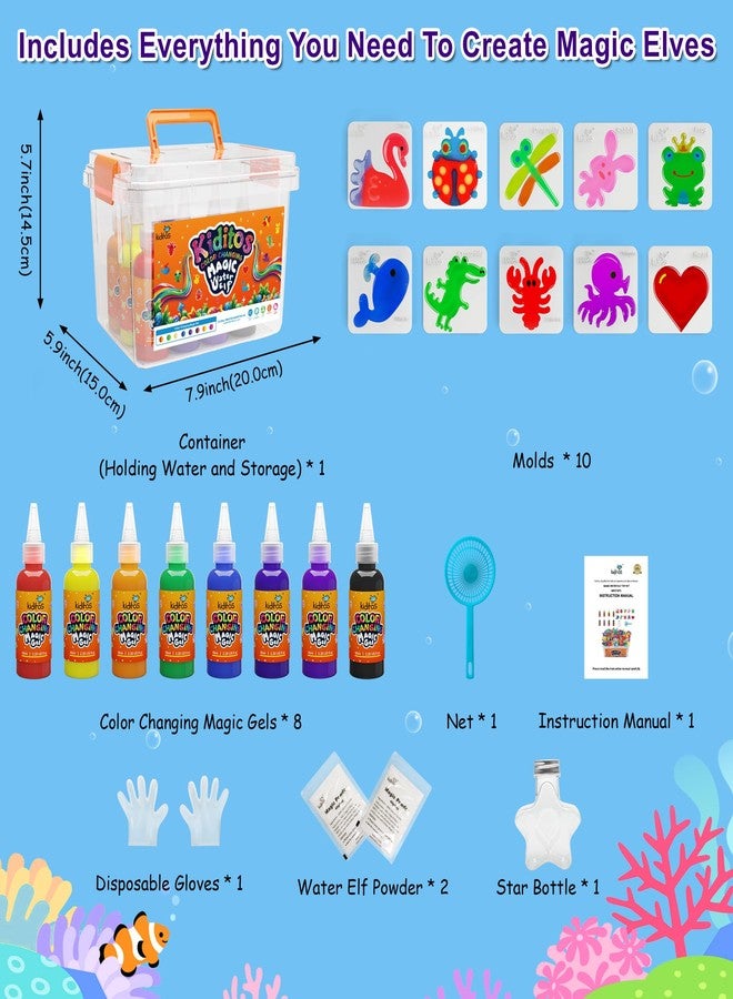 Kiditos Color Changing Magic Water Elf Toy Kit-Squishies for Kids, 8 Gels & 10 Molds, Magic Gel Water Pets Sensory Toy, Fun DIY Craft Kit, Party Favors, Birthday & Christmas Gifts for Kids Ages 3+ - Image 5