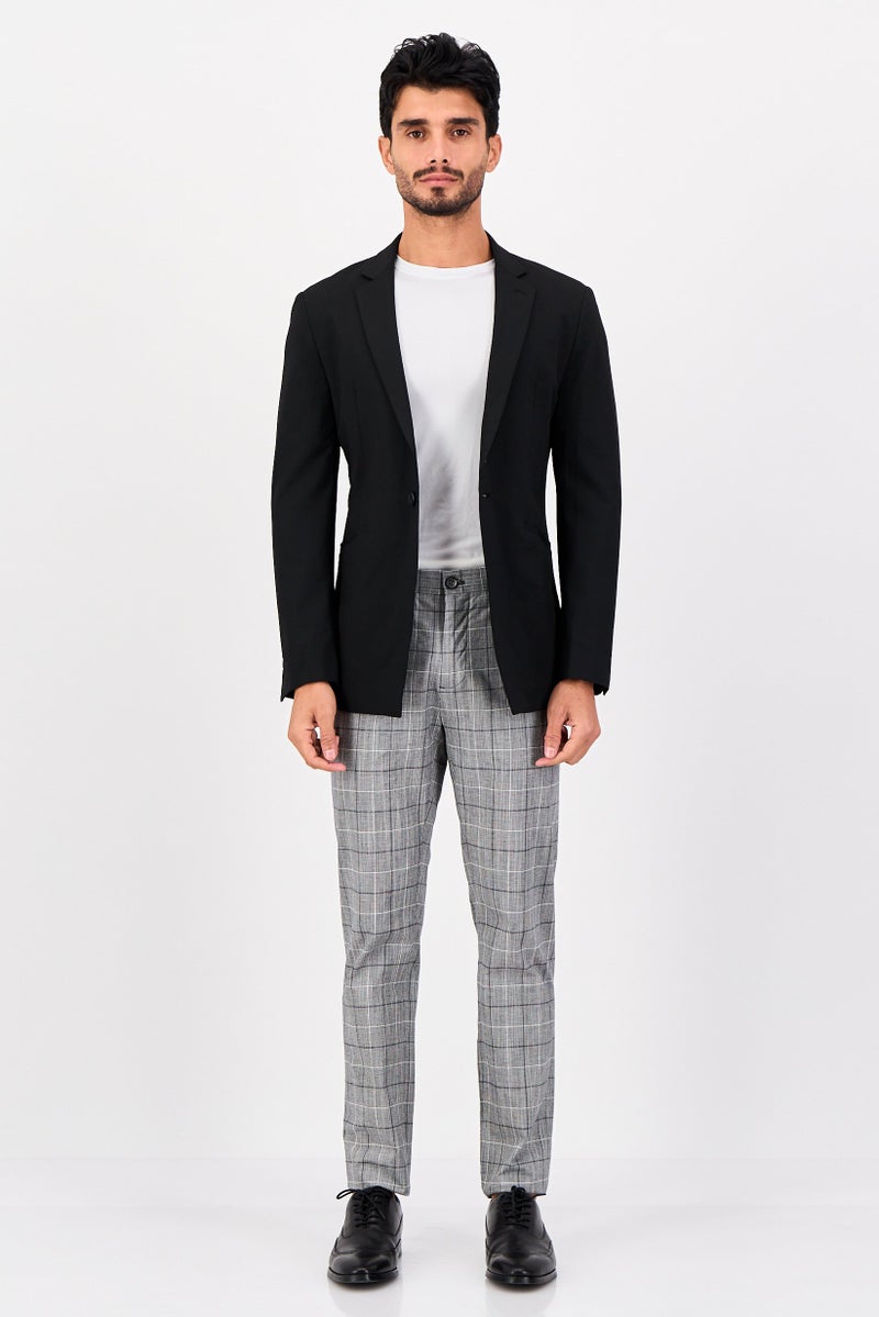 SELECTED Men Regular Fit Solid Long Sleeve Semi-Formal Padded Blazer, Black - Image 4