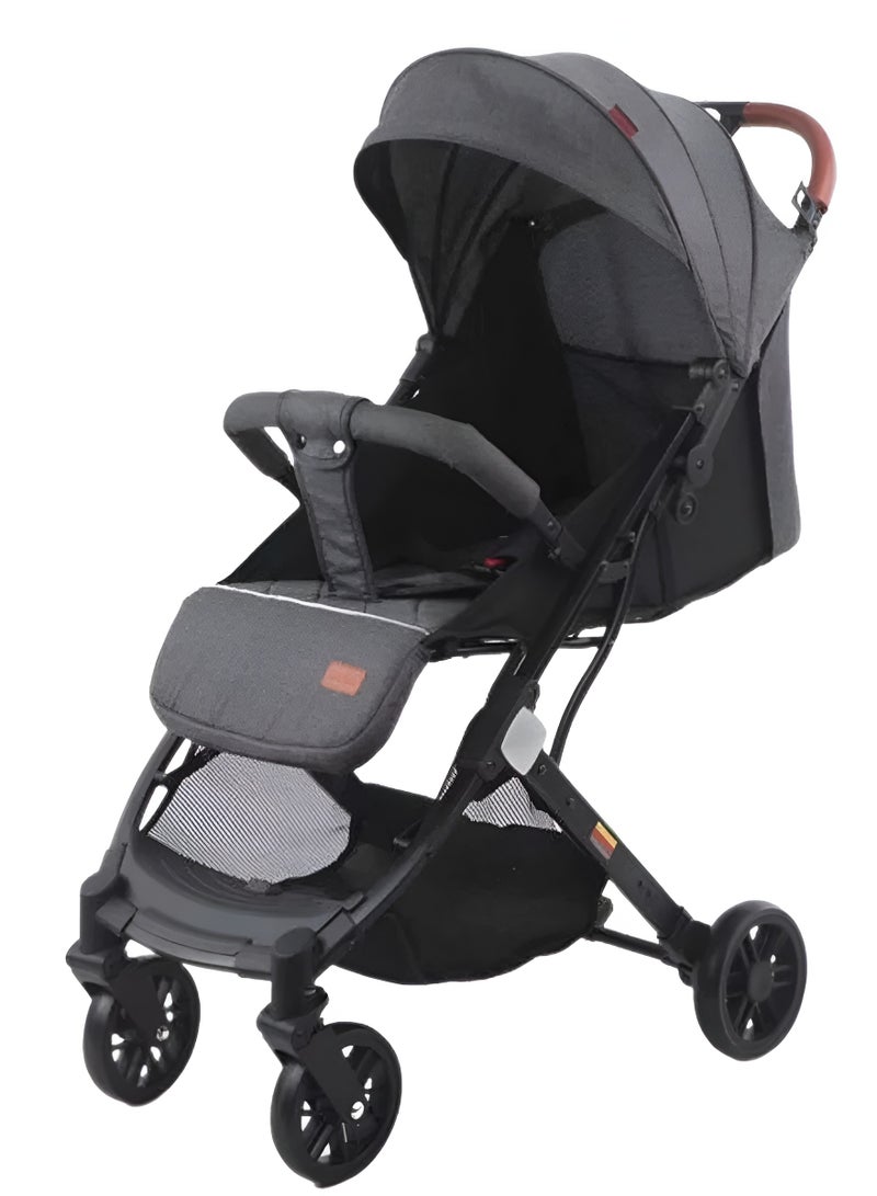 Reko Baby Kids Travel Stroller Baby stroller 5-point seat belts Adjustable Backrest Reversible Lightweight Self Folding Baby Stroller, with One Hand Gravity Fold Grey Official M13-65-K8 (Grey) - Image 1