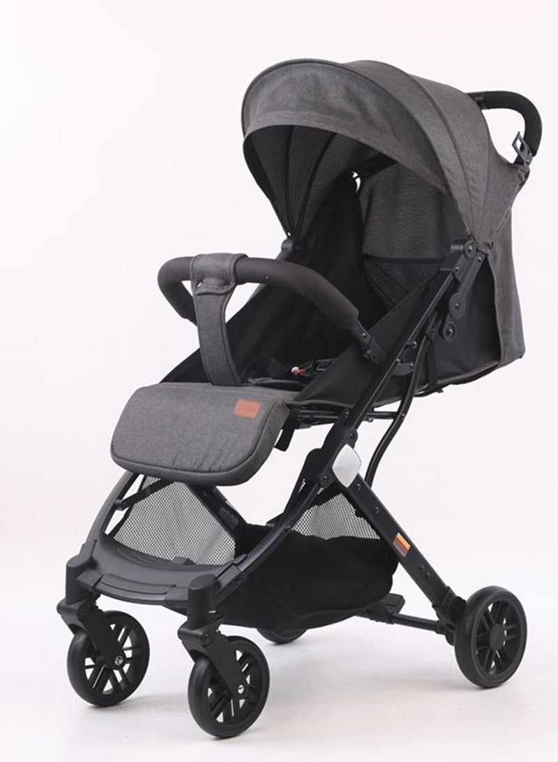 Reko Baby Kids Travel Stroller Baby stroller 5-point seat belts Adjustable Backrest Reversible Lightweight Self Folding Baby Stroller, with One Hand Gravity Fold Grey Official M13-65-K8 (Grey) - Image 2