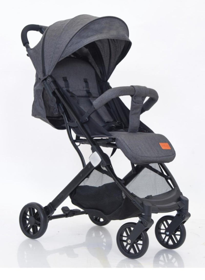 Reko Baby Kids Travel Stroller Baby stroller 5-point seat belts Adjustable Backrest Reversible Lightweight Self Folding Baby Stroller, with One Hand Gravity Fold Grey Official M13-65-K8 (Grey) - Image 3